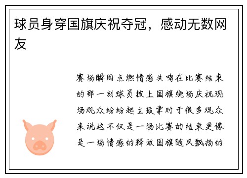 球员身穿国旗庆祝夺冠，感动无数网友